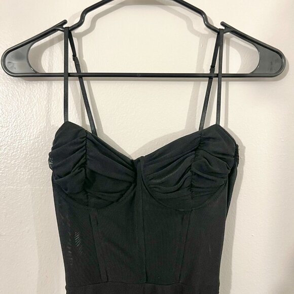 Blue Blush Black Mesh Corset Mini Dress - Picture 6 of 9